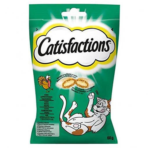 Catisfactions Snack per Gatti, 60 gr, con Tacchino