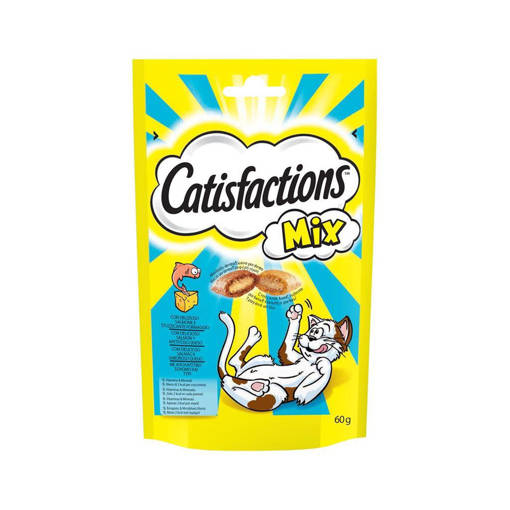 Catisfactions Snack per Gatti, 60 gr, con Salmone e Formaggio