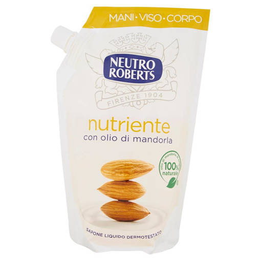 Roberts Sapone Liquido Nutriente Con Olio Di Mandorla Ecoricarica 400 ml