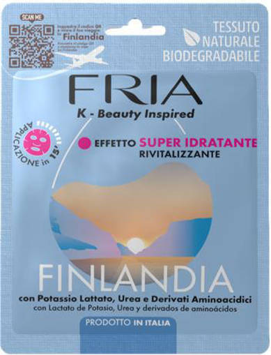 Fria Maschera Viso in Tessuto Naturale Super Idratante Con Potassio Lattato e Derivati Aminoacidi Finlandia