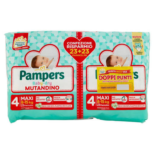 Pampers Baby Dry Mutandino Maxi Taglia 4 (8-15 Kg), 46 Pannolini