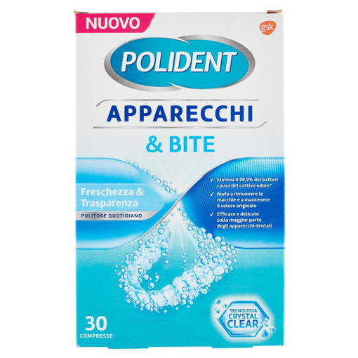 Polident Apparecchi e Bite 30 Compresse