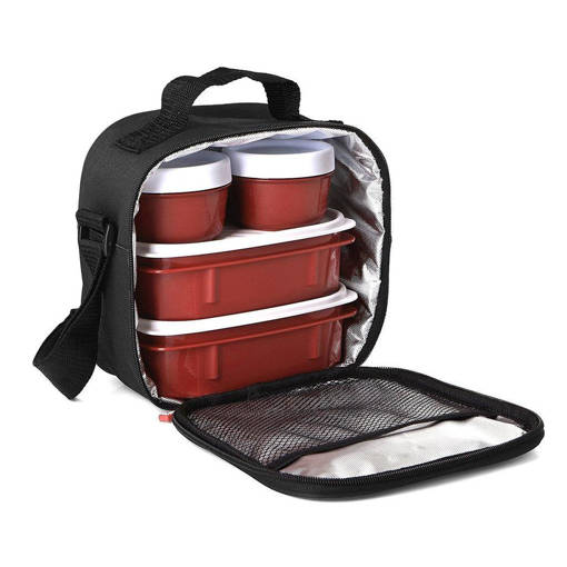 Tatay Kit Urban Food Casual Nero Borsa Ermetica 2 Contenitori Ovali 0,5 litri + 2 Contenitori da 0,2 litri
