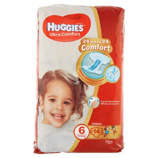 Huggies Ultra Comfort Unisex Taglia 6 (15-30Kg), 14 Pannolini