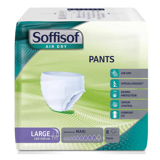 Soffisof Pants Maxi X 8 Large, Dispositivo Medico a Marcatura CE Direttiva 9342CEE SS MM