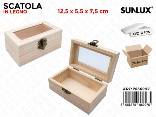 Scatola Legno 12.5*5.5*7.5Cm/Pz Da 6**