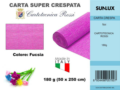 Sunlux - Carta Crespata 570 180G 50*250Cm Fucsia /Pz Da 5** 960570