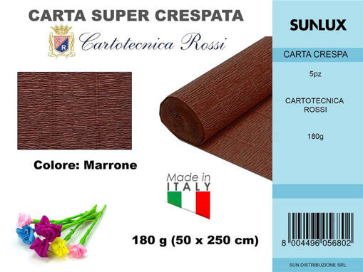 Sunlux - Carta Crespata 568 180G 50*250Cm Marrone/ Pz Da 5** 960568