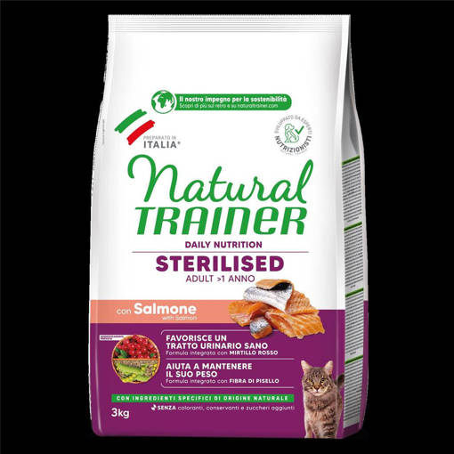 Natural Trainer Gatto Sterilizzato Salmone kg 3