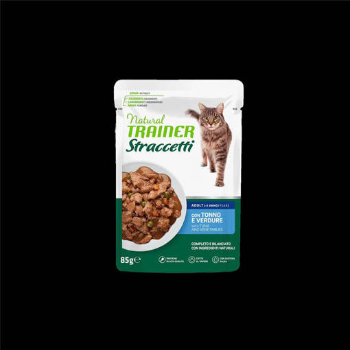 Natural Trainer Straccetti Gatto Adulto 85Gr con Tonno e Verdure