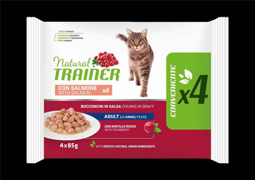 Natural Trainer Gatto Adulto 4*85 g, Salmone