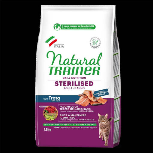 Natural Trainer Gatto Adulto Sterilizzato 1,5 kg Trota