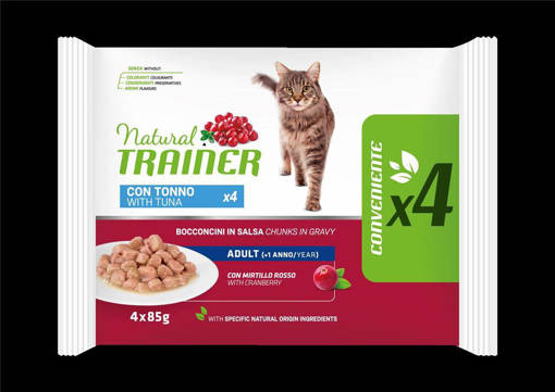 Natural Trainer Gatto Adulto 4*85 g, Tonno