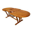 Tavolo allungabile180X240X100 in Legno di Acacia Ovale doppio bordo AC805084-DB