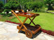 Trolley Bar con Ruote in Legno di Acacia Massiccio AC805052