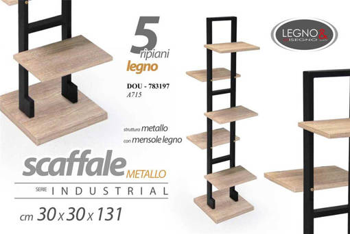 Legno&Disegno SCAFFALE 5 RIP 30*30*131CM      A715