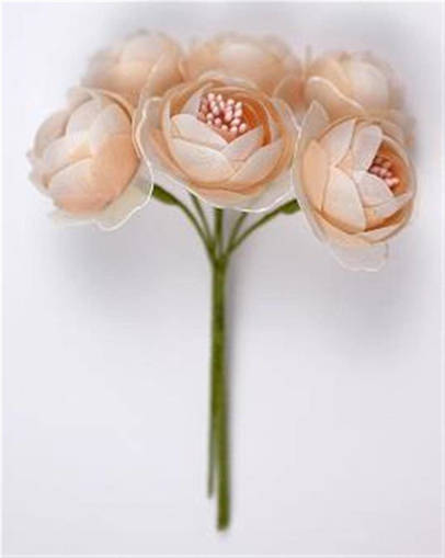 36PZ Mini Rosa In Tessuto E Petalo Organza Diam.4 Cm