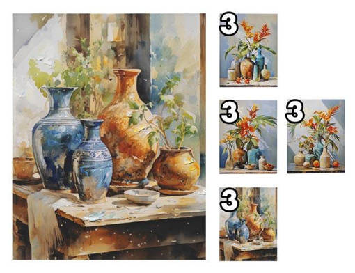 TELA COMPOSIZIONE VASI 40X50CM
