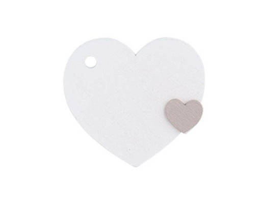Cupido 12 Pezzi Cuore Legno Bianco Da App. , 28786