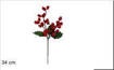 Spillone Bacche C/Foglie Verdi 34 Cm Ty88-826020Sg-1/Gr.Leaves