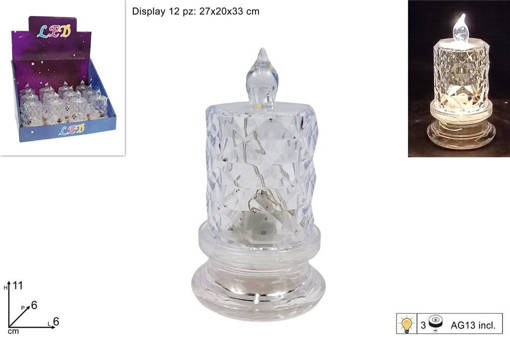 Candela In Plastica 11Cm Con Luce In Display