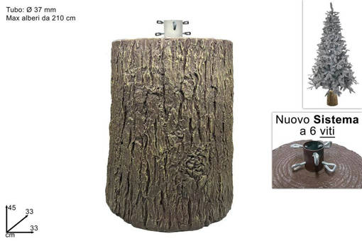 Tronco Per Albero In Vetroresina Dia 33Cm H45Cm Col Naturale