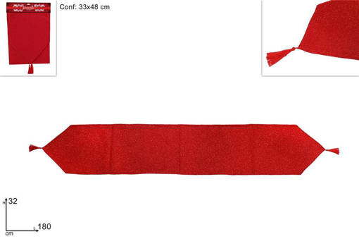 Runner 32X180Cm Tessuto Rosso Rigato