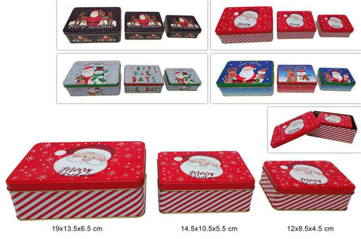 Scatoa Rettangolare In Latta Merry Christmas GRANDE