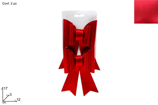 Doppio Fiocco Laminato 17Cm Rosso Set 2Pz