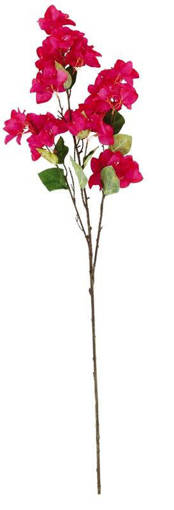 red polyester artificial bougainvillea flower with 3 branches & 68 flowers h. cm. 105 with hangtag