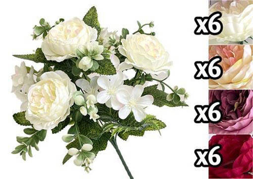 BOUQUET DECOR PEONIE 36CM 4 ASS.