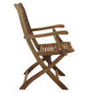 Sedia da Giardino Riviera Pieghevole con Braccioli Poltrona in Legno di Acacia Massiccio AC805074