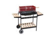 Coveri Garden Barbecue A Carbonella Quadrato Con ripiani In Legno Paravento E Ruote 105x45x85 Cm