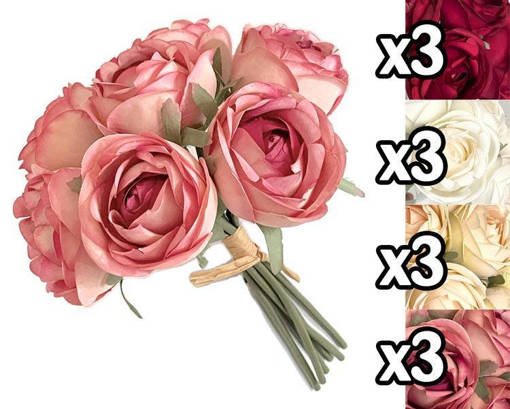 BOUQUET DI ROSE VIVIENNE 26CM 4 ASS.