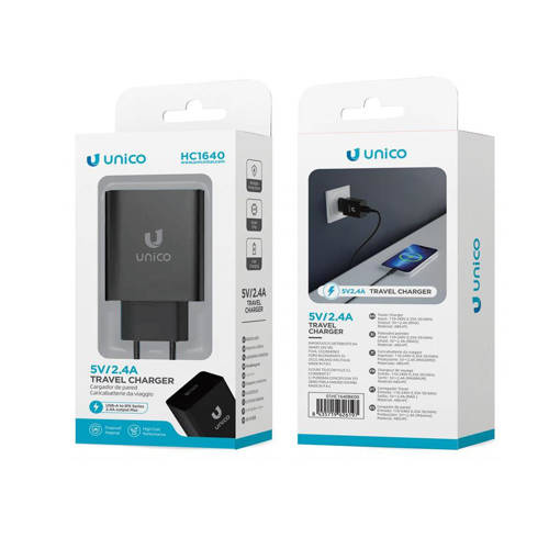 HC1640 Travel charger European Standard 1USB 2.4A black ROHS