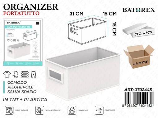 Bathrex Organizer 15*31*15Cm Bianco Luna