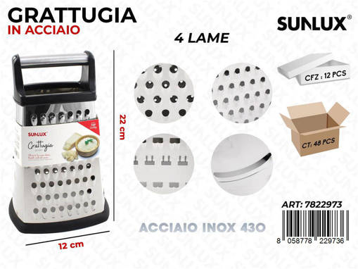 Sunlux Grattugia 4Lame In Acciaio 430 12*22Cm /Pz Da 12**