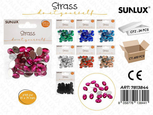 Sunlux Strass Col. Ass. 48Pcs 10*14Mm / Pz Da 24**