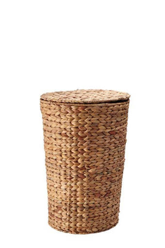Round water hyacinth laundry basket with cover diam. cm. 32 x h. cm. 47 with hangtag