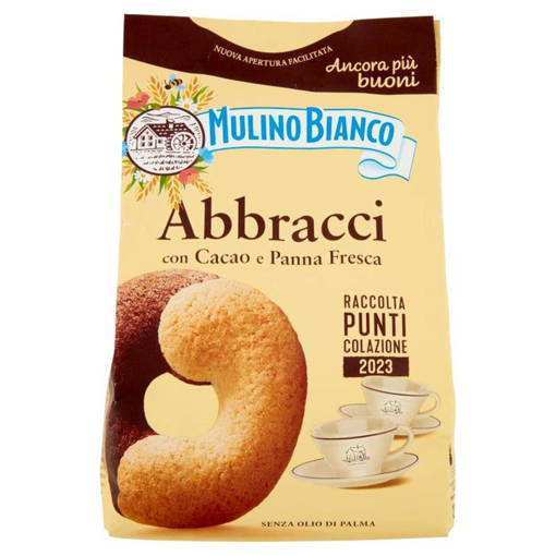 Mulino Bianco Abbracci Biscotti con Cacao e Panna Fresca 350g