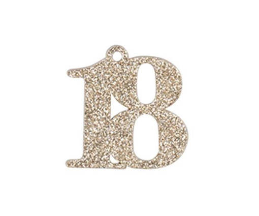Cupido 12 Pezzi Deco 18 Legno Glitter Oro App., 28808