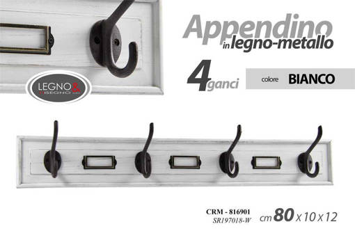 Legno&Disegno Appendino 4Ganci 80*10*12  Sr197018W