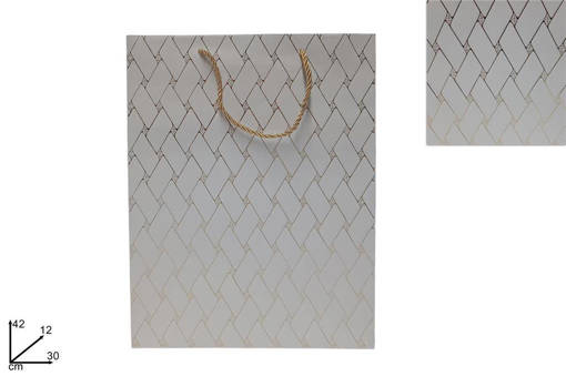 Busta Regalo 30X42X12 Effetto Trapunta Beige Oro V9-2304-Be
