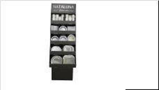 Nataluna Espositore Monouso 246 Set Assortiti Argento 36 Set/12Pz Bicchieri 266Ml 40 Set/8Pz Ciotola D.15Cm