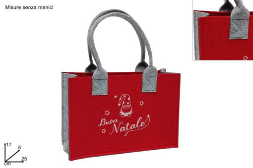 Borsetta Natalizia C/Manici 25X17 Rosso/Grigio Gld-16083-2/Red+Grey