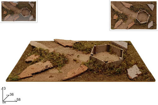 Superficie Naturale Per Presepe C/Recinto 58X38Cm Art. 61981.97