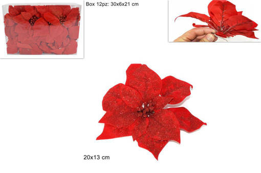 Poinsettia C/Pinzetta 20Cm Rosso Art 2019320