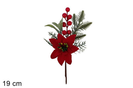 Chiudipacco Fiore Natalizio Con Bacche 19Cm
