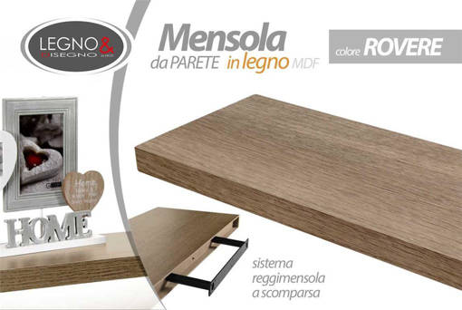 Legno&Disegno MENSOLA ROVERE 60*25*3,8  A901/60/RB