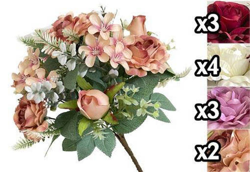 BOUQUET ROSE MAZZETTO 38CM 4 ASS.